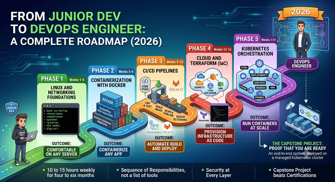 From Junior Dev to DevOps Engineer: A Complete Roadmap (2026)