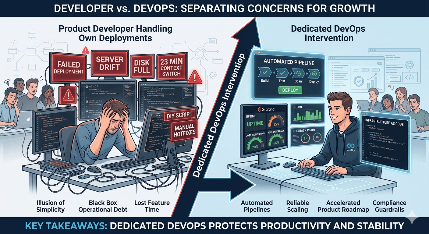 Why Developers Should Not Manage Their Own Deployments (And When to Hire DevOps Help)